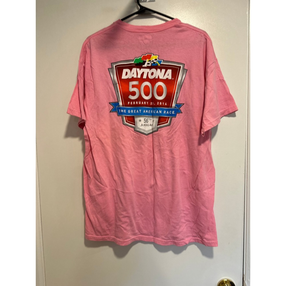 NASCAR Gorpcore Daytona 500 Graphic T-Shirt Sz:XL Pink 2014 Racing Cotton Blend